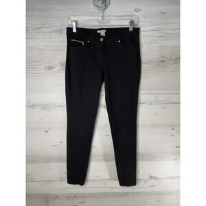 HM Womens 8 Black‎ Jegging Skinny Stretch Twill Zip Detail Pants 7110